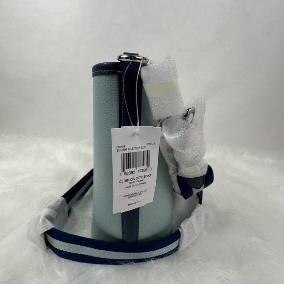 COACH City Bucket Bag Shoulder/Crossbody In Colorblock In Leather Blue CBA54 NWT - Picture 5 of 9